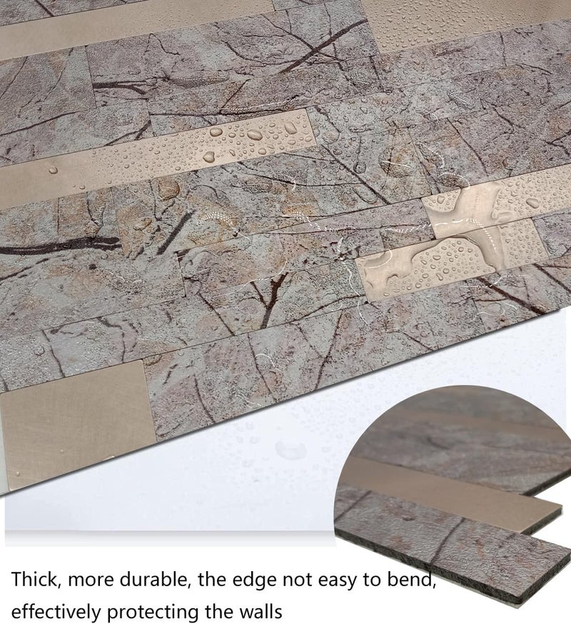 weimeisc 10 Sheets Backsplash Tile for Kitchen Peel and Stick, 11.81" X 11.81" Self-Adhesive Waterproof, Metal Backsplash Subway Tile, Stick on Tiles Kitchen Bathroom (Maple Leaf) - Image 4